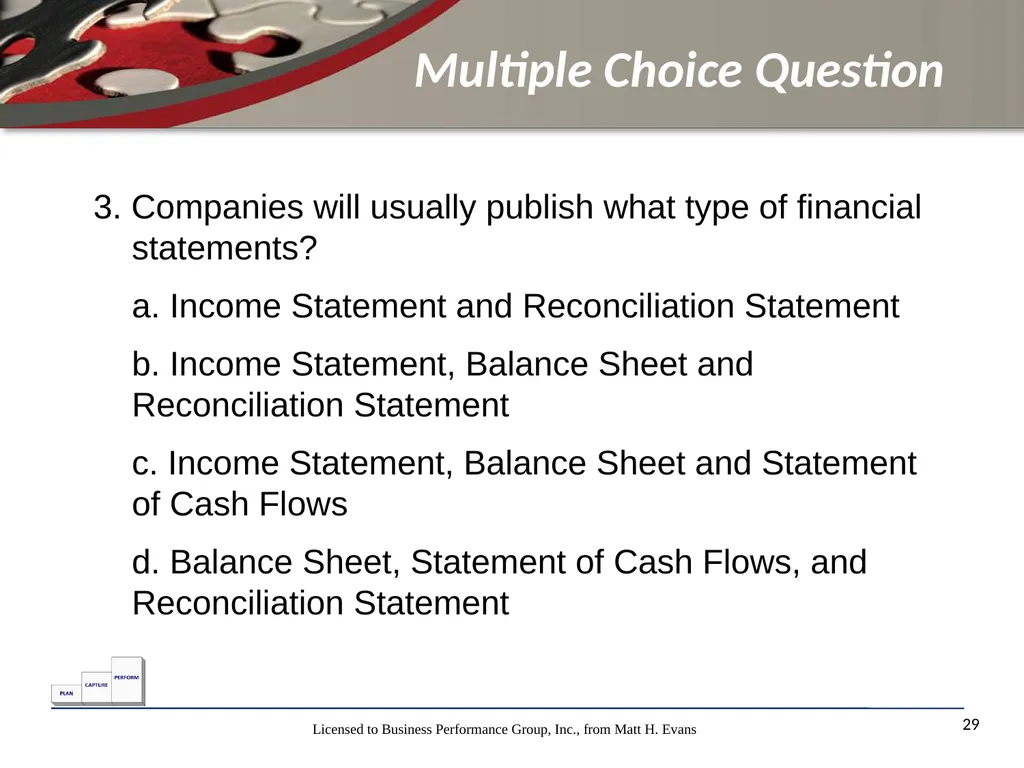 Finance for Non Financial Managers Matt H. Evans - slide 29 of 120
