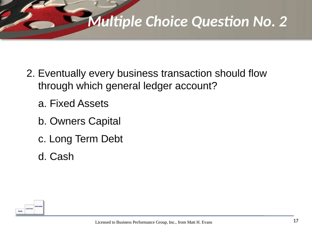Finance for Non Financial Managers Matt H. Evans - slide 17 of 120