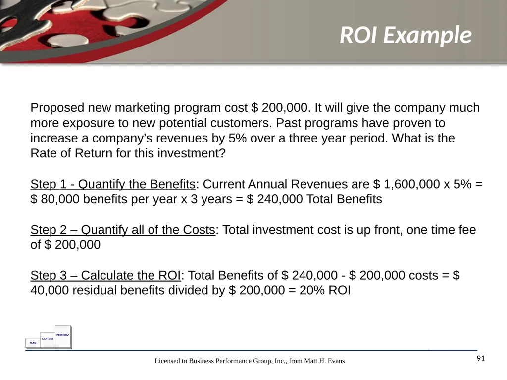 Finance for Non Financial Managers Matt H. Evans - slide 91 of 120