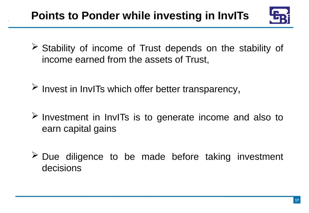 Introduction to Infrastructure Investment Trusts - slide 17 of 19