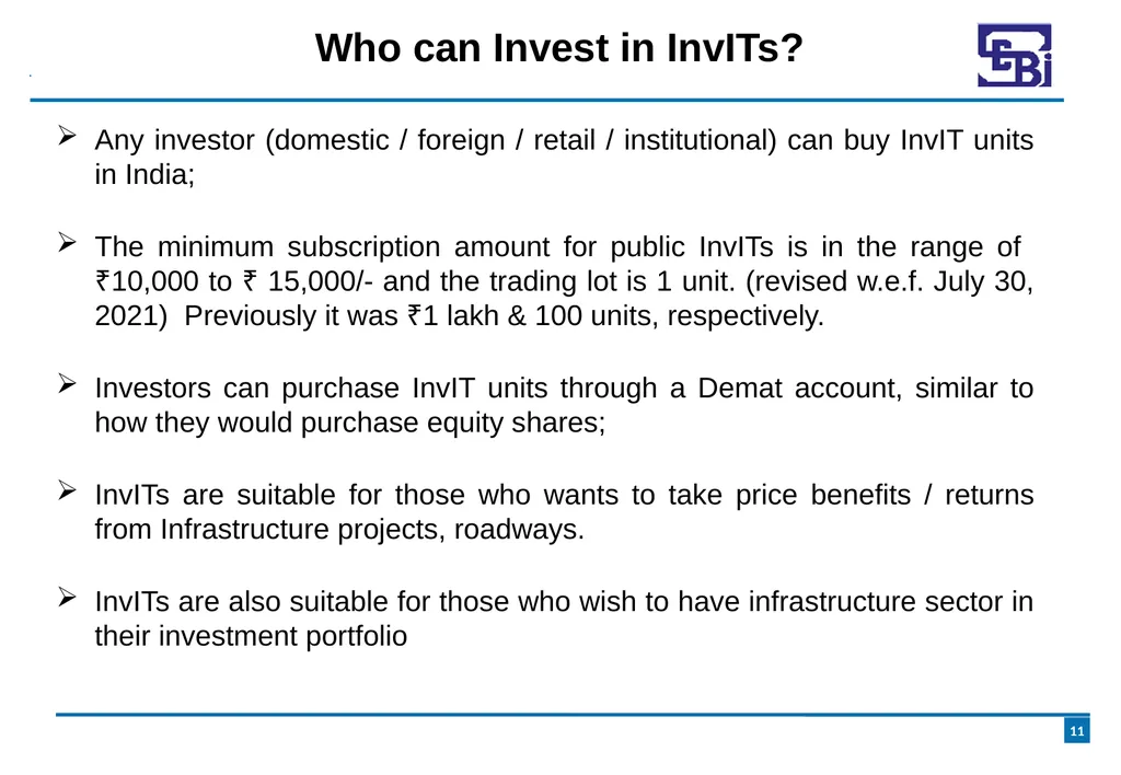 Introduction to Infrastructure Investment Trusts - slide 11 of 19