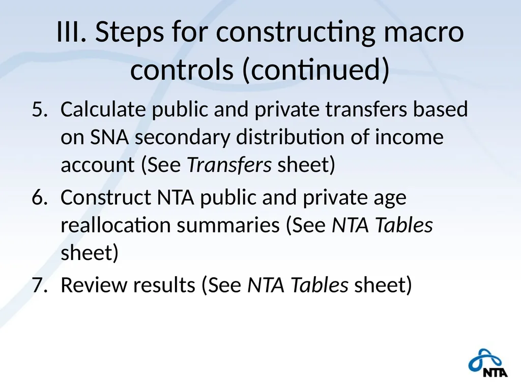 NTA and the Macro Economy Using macro controls - slide 15 of 32