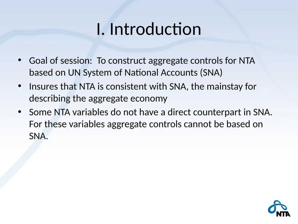NTA and the Macro Economy Using macro controls - slide 2 of 32