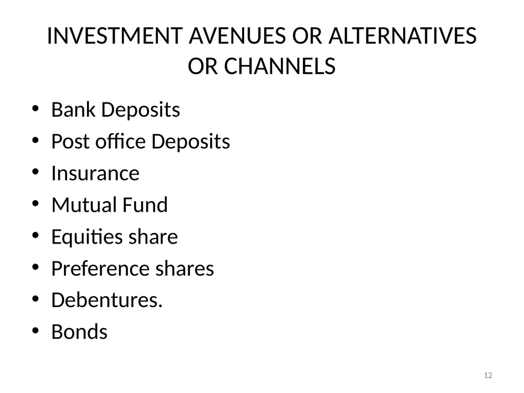 Unit – I: Investments Investment is the current - slide 12 of 35