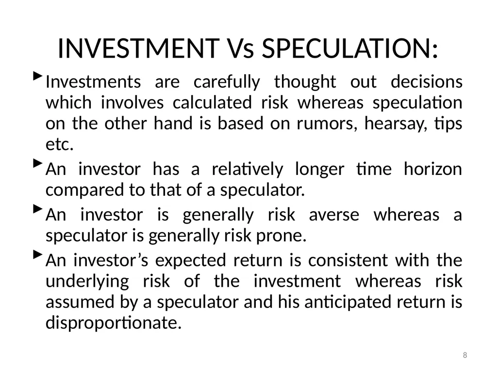 Unit – I: Investments Investment is the current - slide 8 of 35