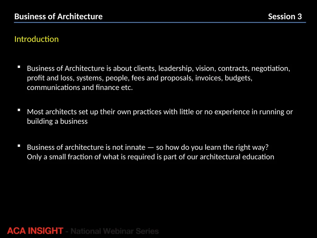Presenter: Rob Peake Management for Design | ACA - slide 6 of 30