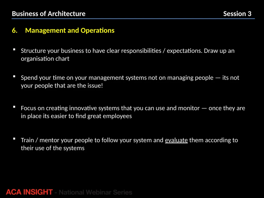 Presenter: Rob Peake Management for Design | ACA - slide 14 of 30