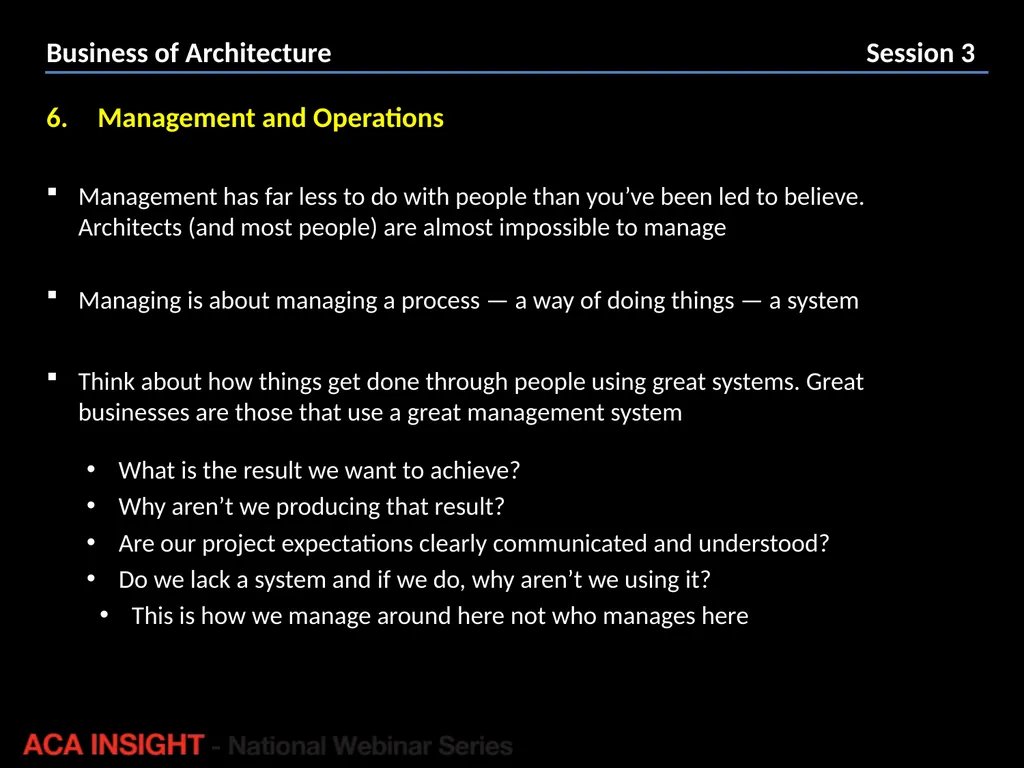 Presenter: Rob Peake Management for Design | ACA - slide 9 of 30