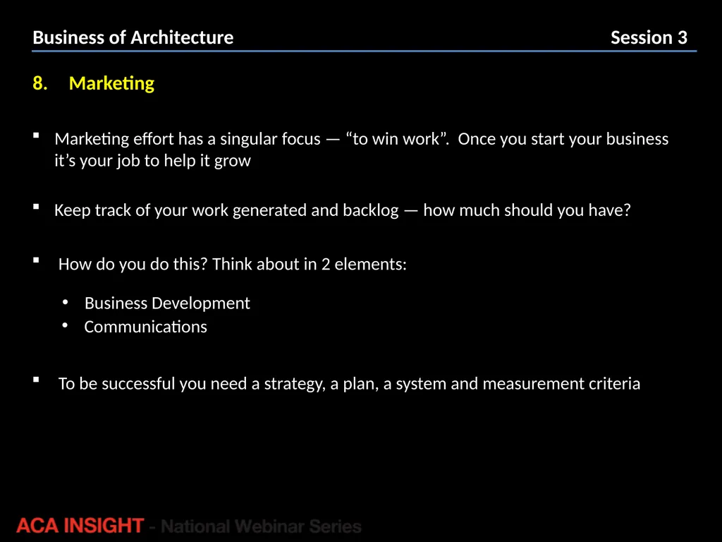 Presenter: Rob Peake Management for Design | ACA - slide 21 of 30