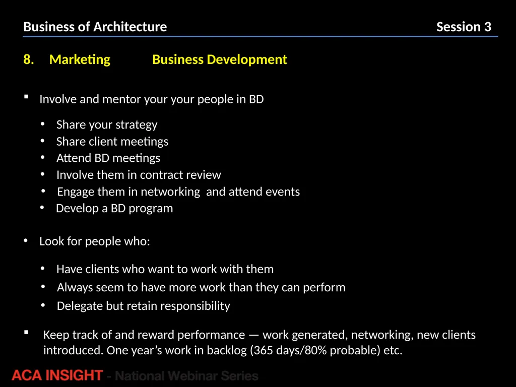 Presenter: Rob Peake Management for Design | ACA - slide 23 of 30