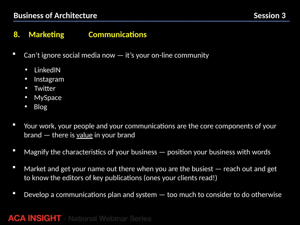 Presenter: Rob Peake Management for Design | ACA - slide 25 of 30
