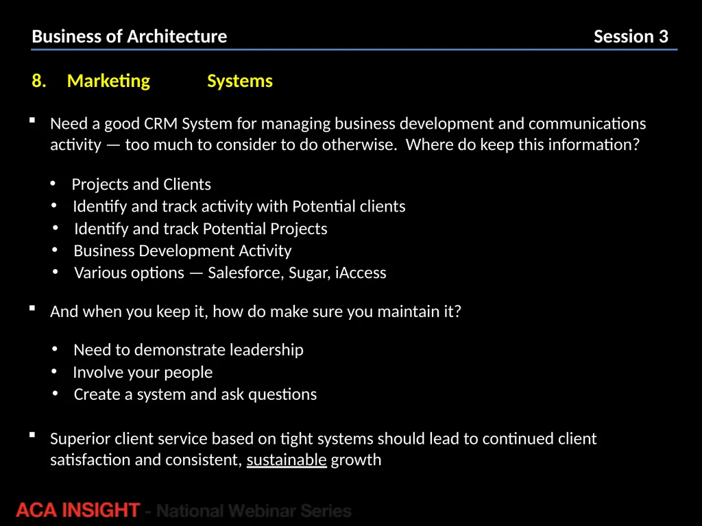Presenter: Rob Peake Management for Design | ACA - slide 27 of 30