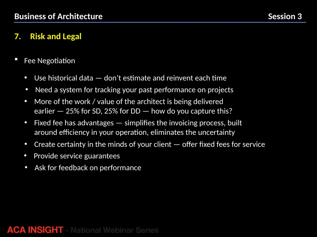 Presenter: Rob Peake Management for Design | ACA - slide 19 of 30