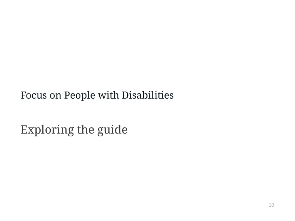 Focus on People with Disabilities A companion - slide 10 of 69