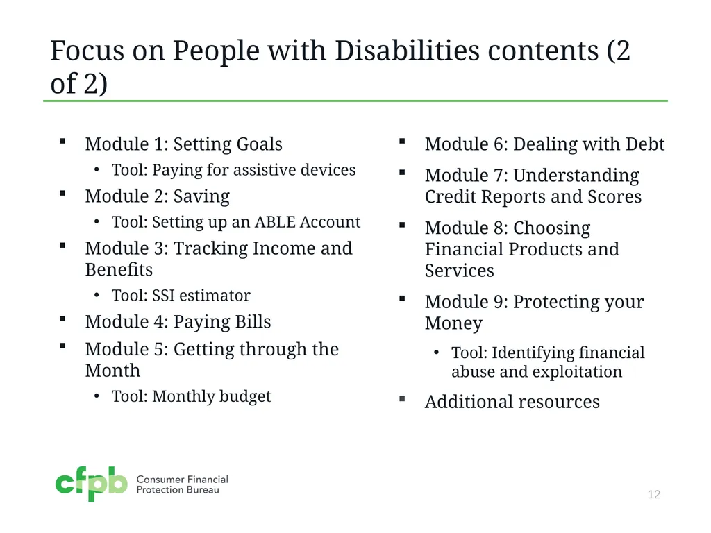 Focus on People with Disabilities A companion - slide 12 of 69