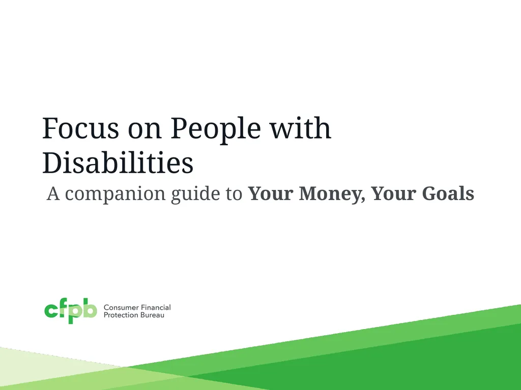 Focus on People with Disabilities A companion