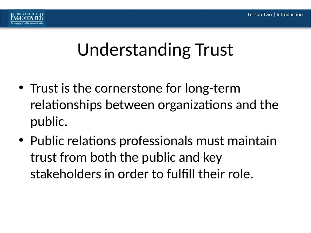 Introduction to Public Relations Ethics Module One - slide 3 of 11