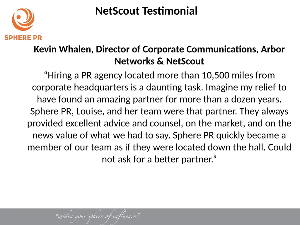 October 2021 Sphere PR Credentials A bit about us… - slide 9 of 12