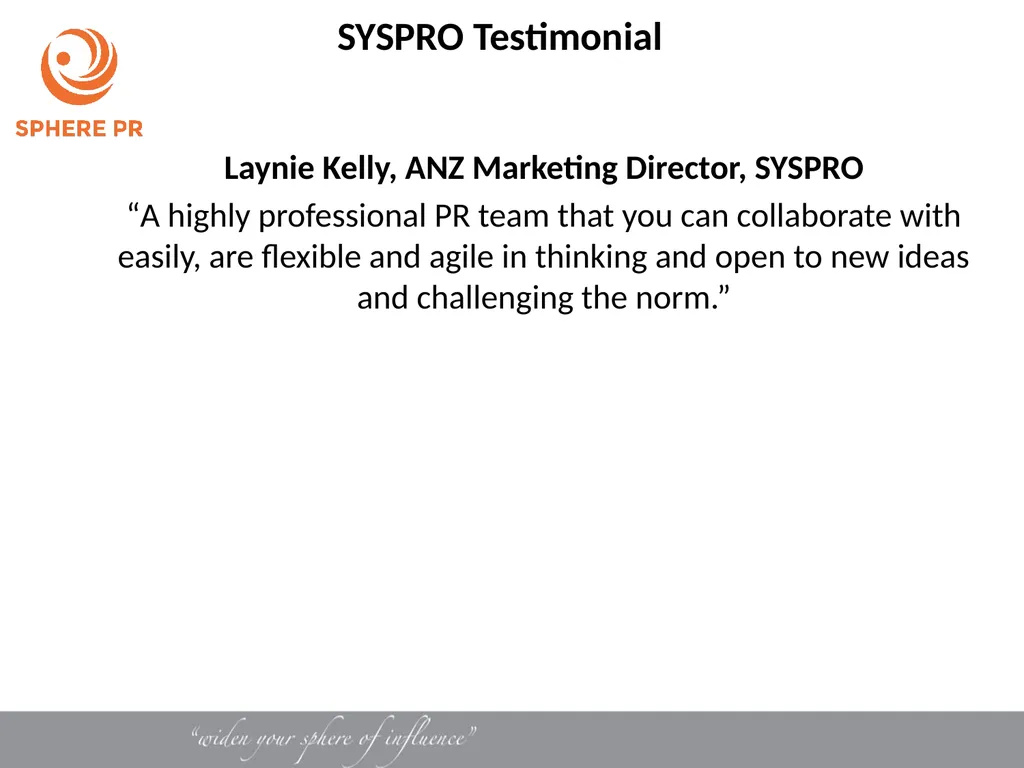 October 2021 Sphere PR Credentials A bit about us… - slide 11 of 12