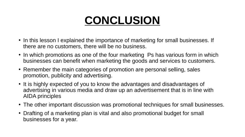 ENTREPRENEURSHIP LEVEL 2 Topic 2 : Customer - slide 15 of 15