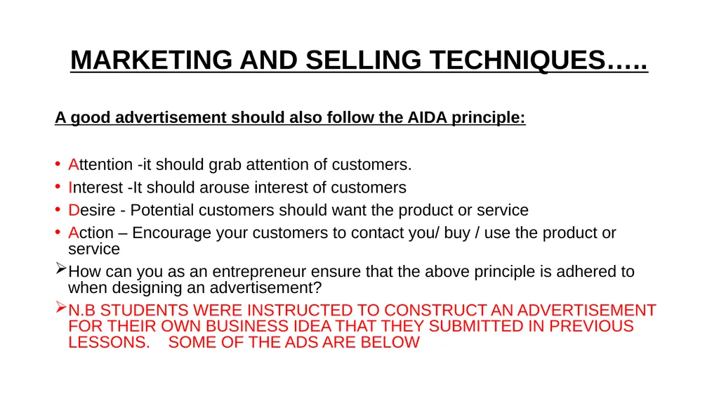 ENTREPRENEURSHIP LEVEL 2 Topic 2 : Customer - slide 12 of 15