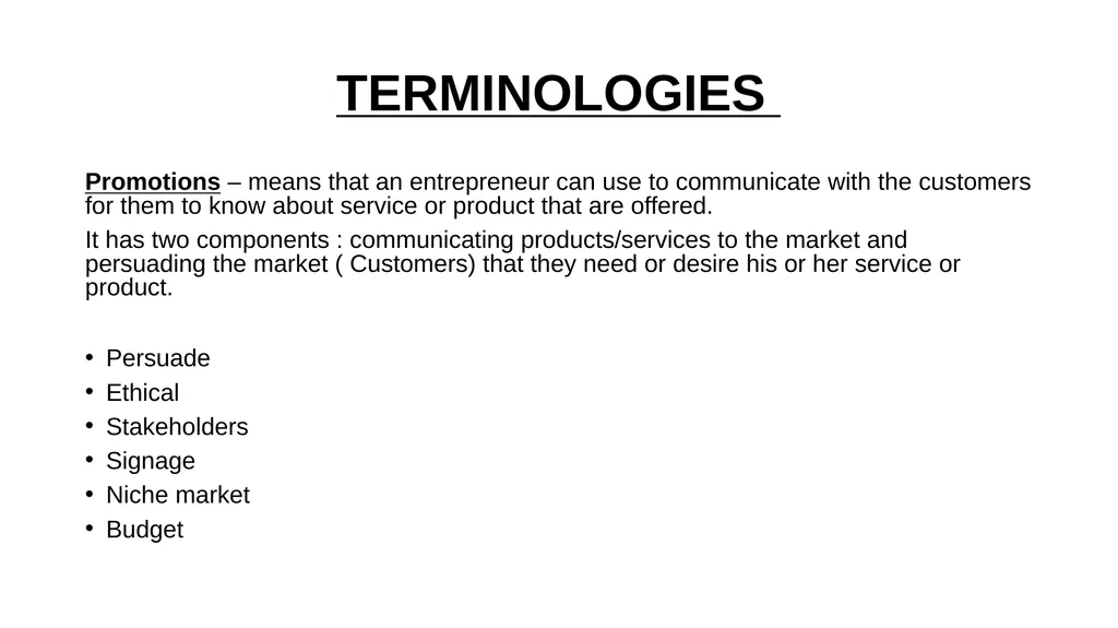 ENTREPRENEURSHIP LEVEL 2 Topic 2 : Customer - slide 4 of 15