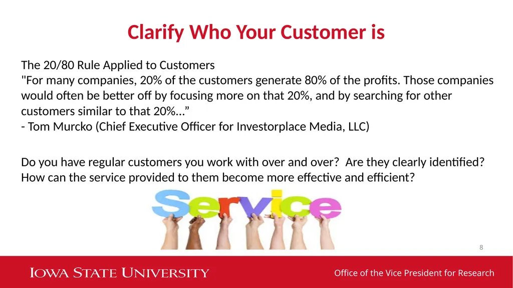 Customer Service Agenda: Understanding Your - slide 8 of 16
