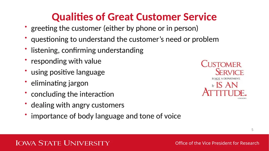 Customer Service Agenda: Understanding Your - slide 5 of 16