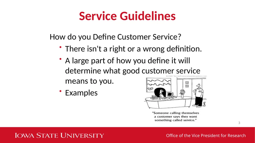 Customer Service Agenda: Understanding Your - slide 3 of 16