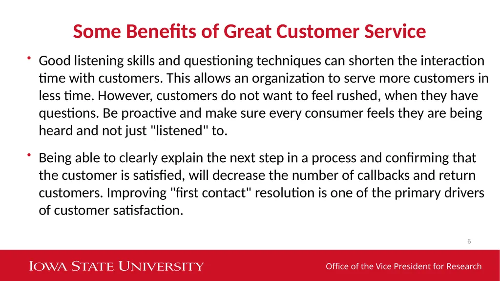 Customer Service Agenda: Understanding Your - slide 6 of 16
