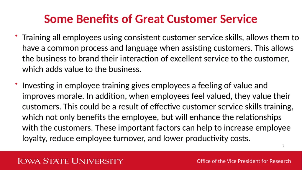 Customer Service Agenda: Understanding Your - slide 7 of 16