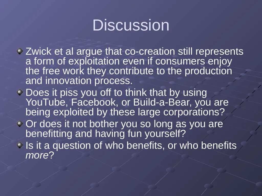 “Putting Consumers to Work: ‘Co-creation’ and New - slide 29 of 30