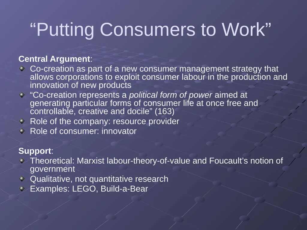 “Putting Consumers to Work: ‘Co-creation’ and New - slide 2 of 30