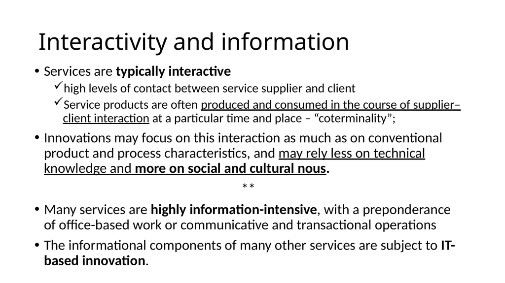 Innovation in services A topic of growing interest - slide 7 of 32