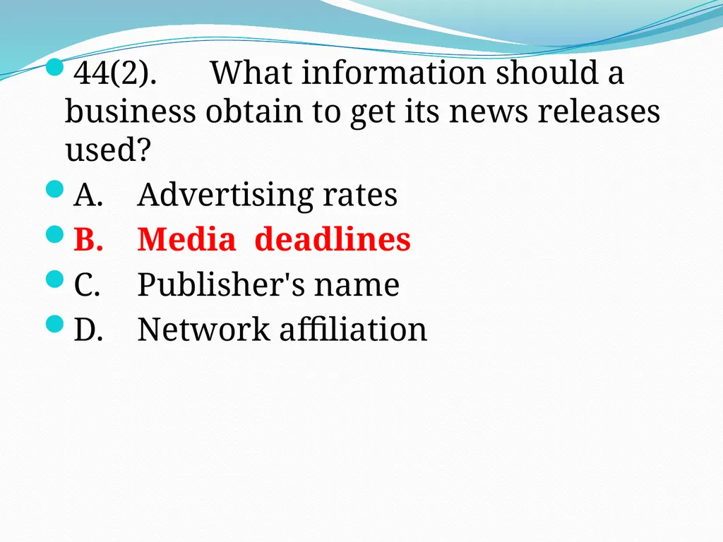 SEM I 4.01 – 4.02 – 4.03 Selling Advertising Space - slide 27 of 55