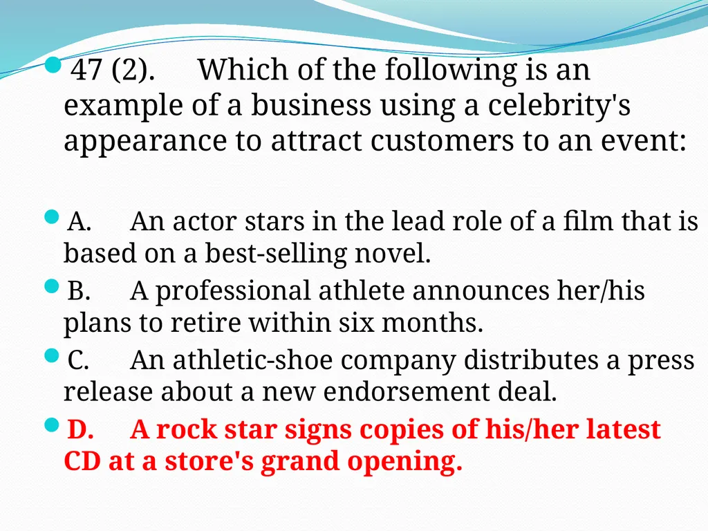 SEM I 4.01 – 4.02 – 4.03 Selling Advertising Space - slide 33 of 55