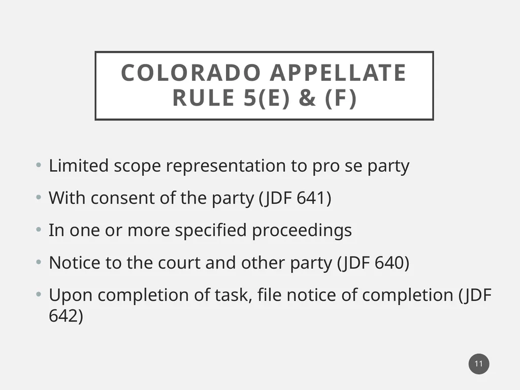Limited Scope Representation “Unbundling” 1 What - slide 11 of 19