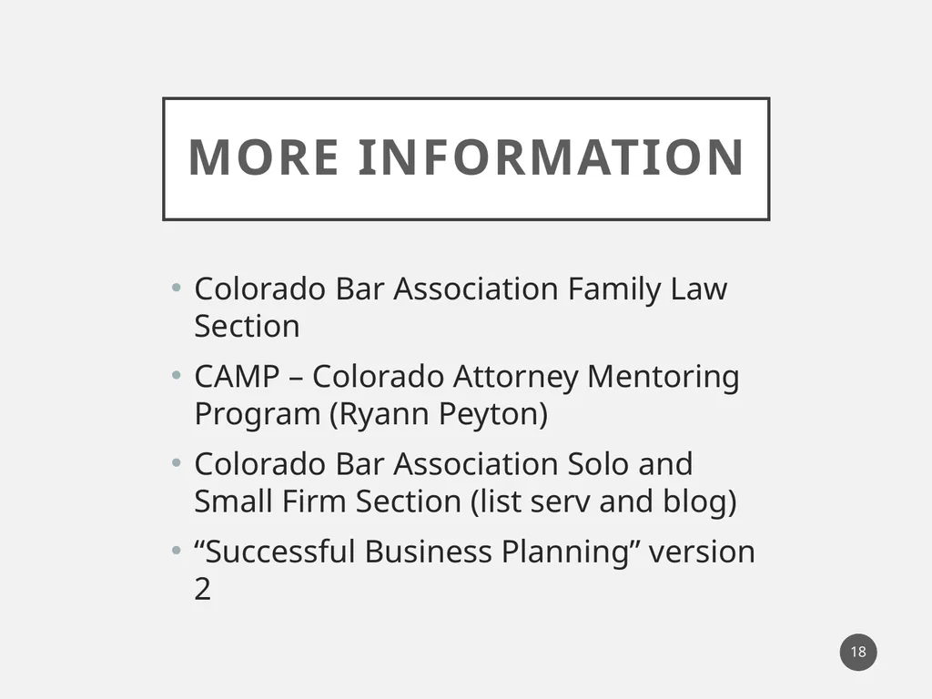 Limited Scope Representation “Unbundling” 1 What - slide 18 of 19