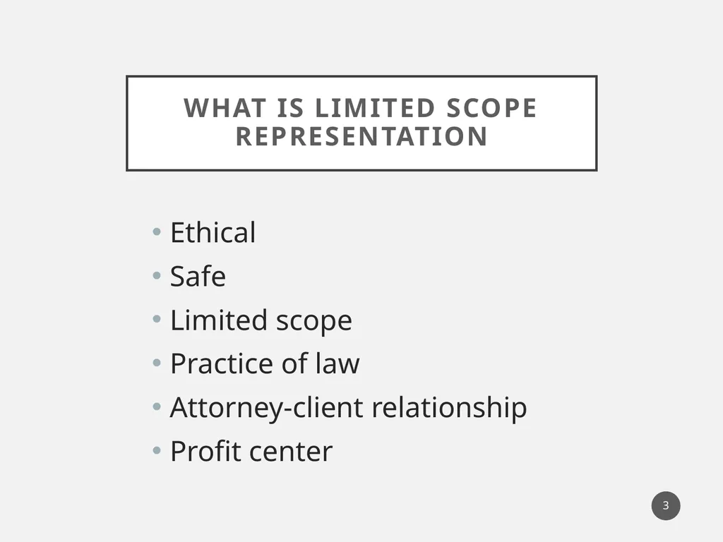 Limited Scope Representation “Unbundling” 1 What - slide 3 of 19