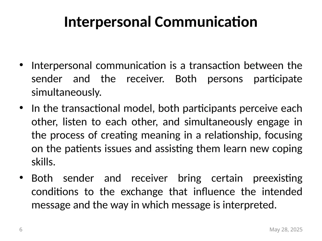 Therapeutic Communication in Psychiatric Nursing - slide 6 of 16