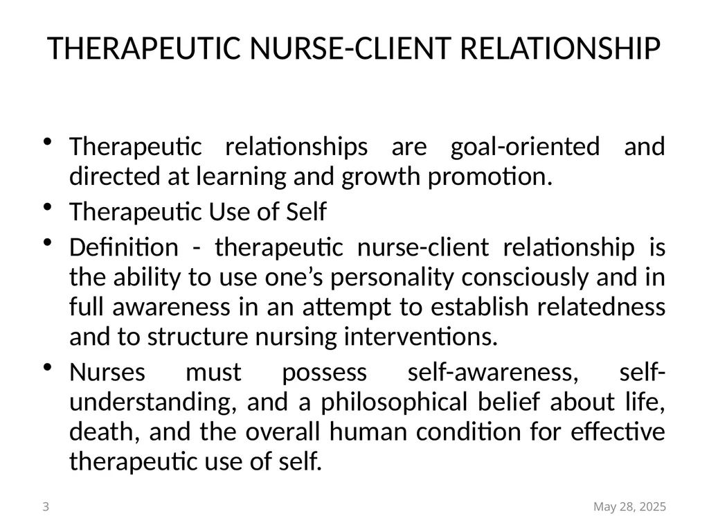 Therapeutic Communication in Psychiatric Nursing - slide 3 of 16