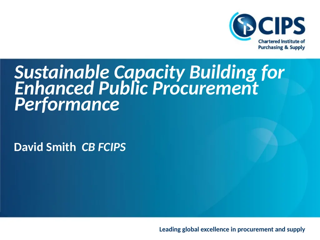 Sustainable Capacity Building for Enhanced Public