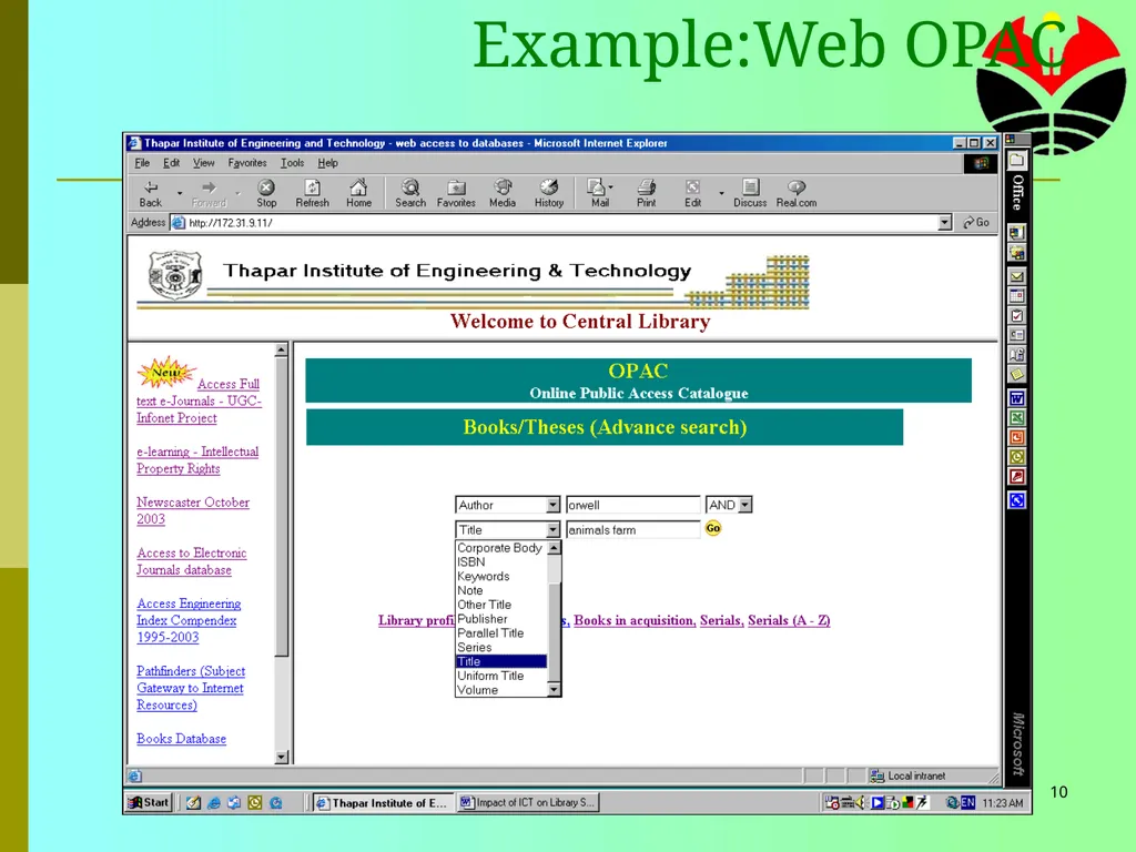 1 ICT for Library and Information Services Tim - slide 10 of 29