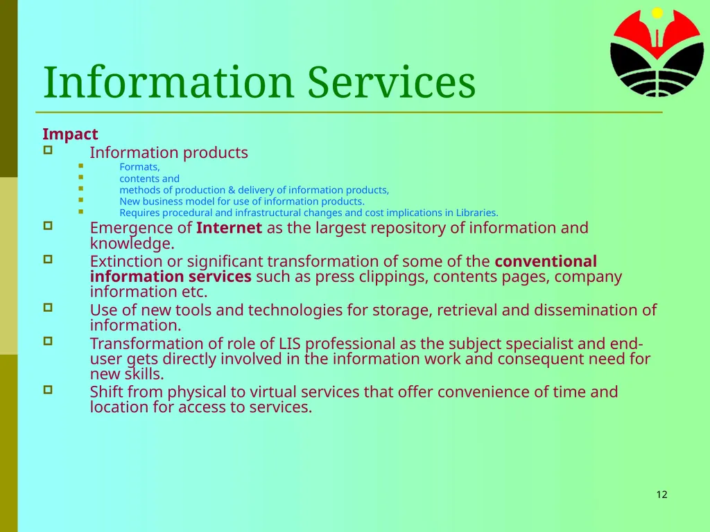 1 ICT for Library and Information Services Tim - slide 12 of 29