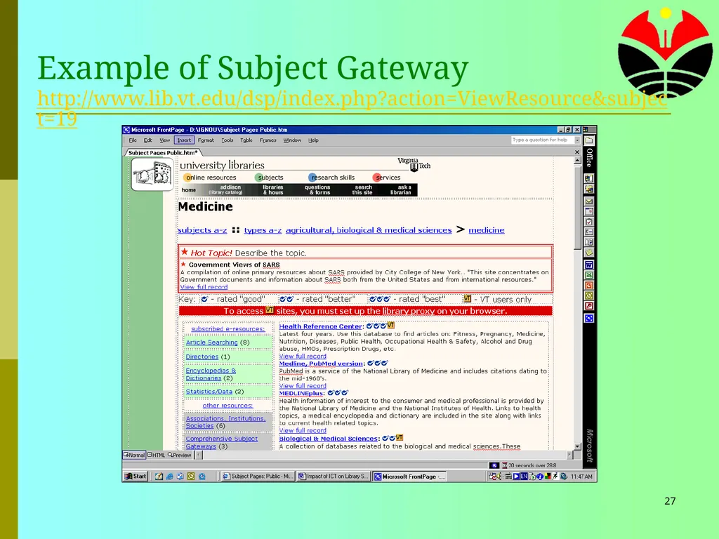 1 ICT for Library and Information Services Tim - slide 27 of 29