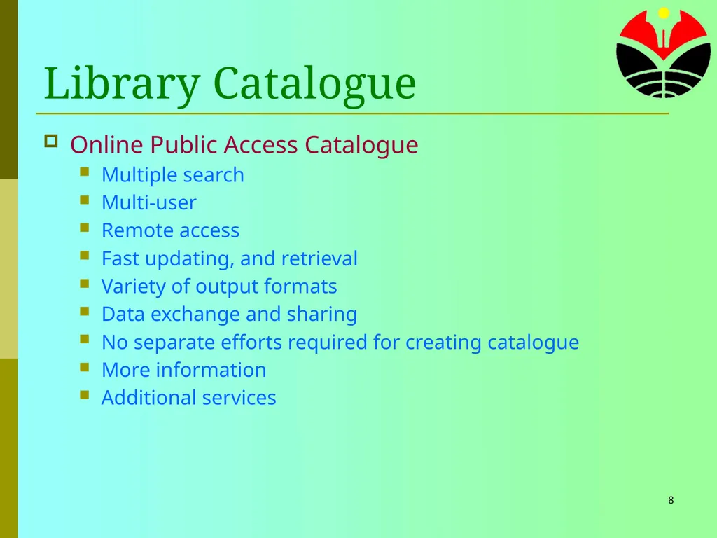 1 ICT for Library and Information Services Tim - slide 8 of 29