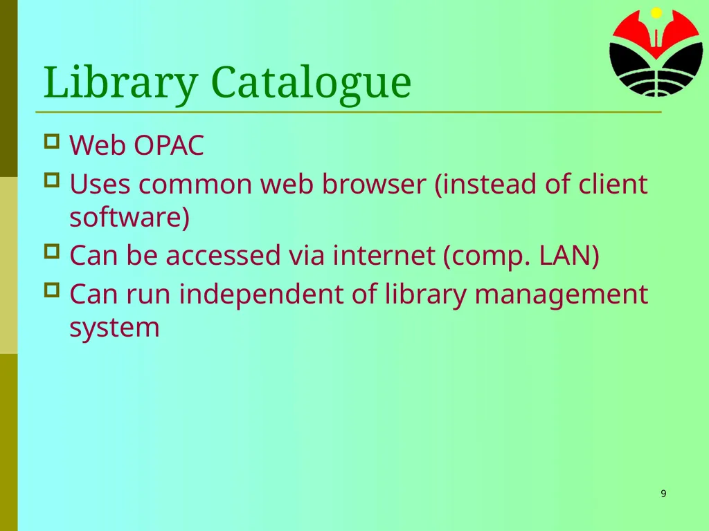 1 ICT for Library and Information Services Tim - slide 9 of 29