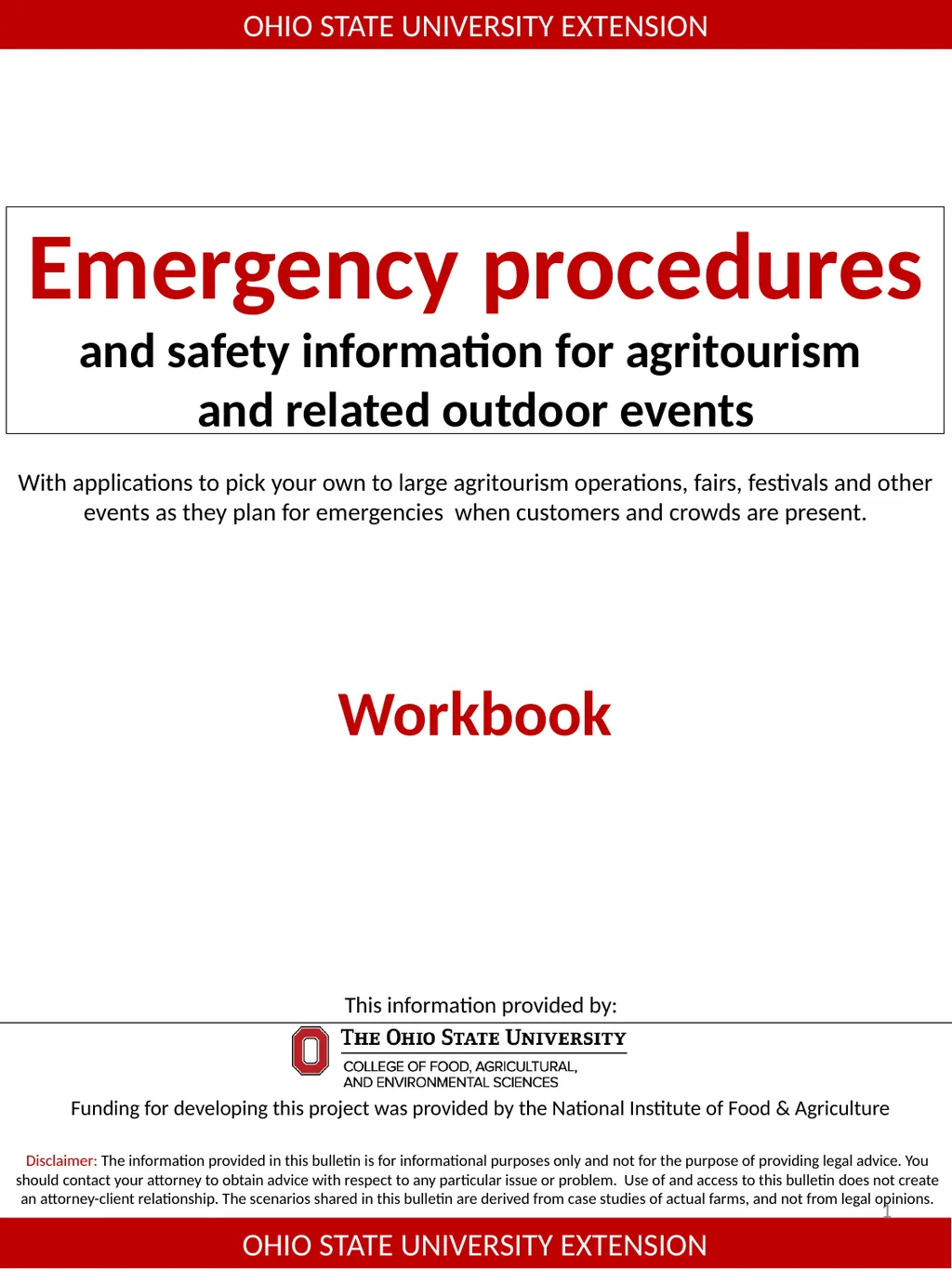 Emergency procedures and safety information for - slide 1 of 16