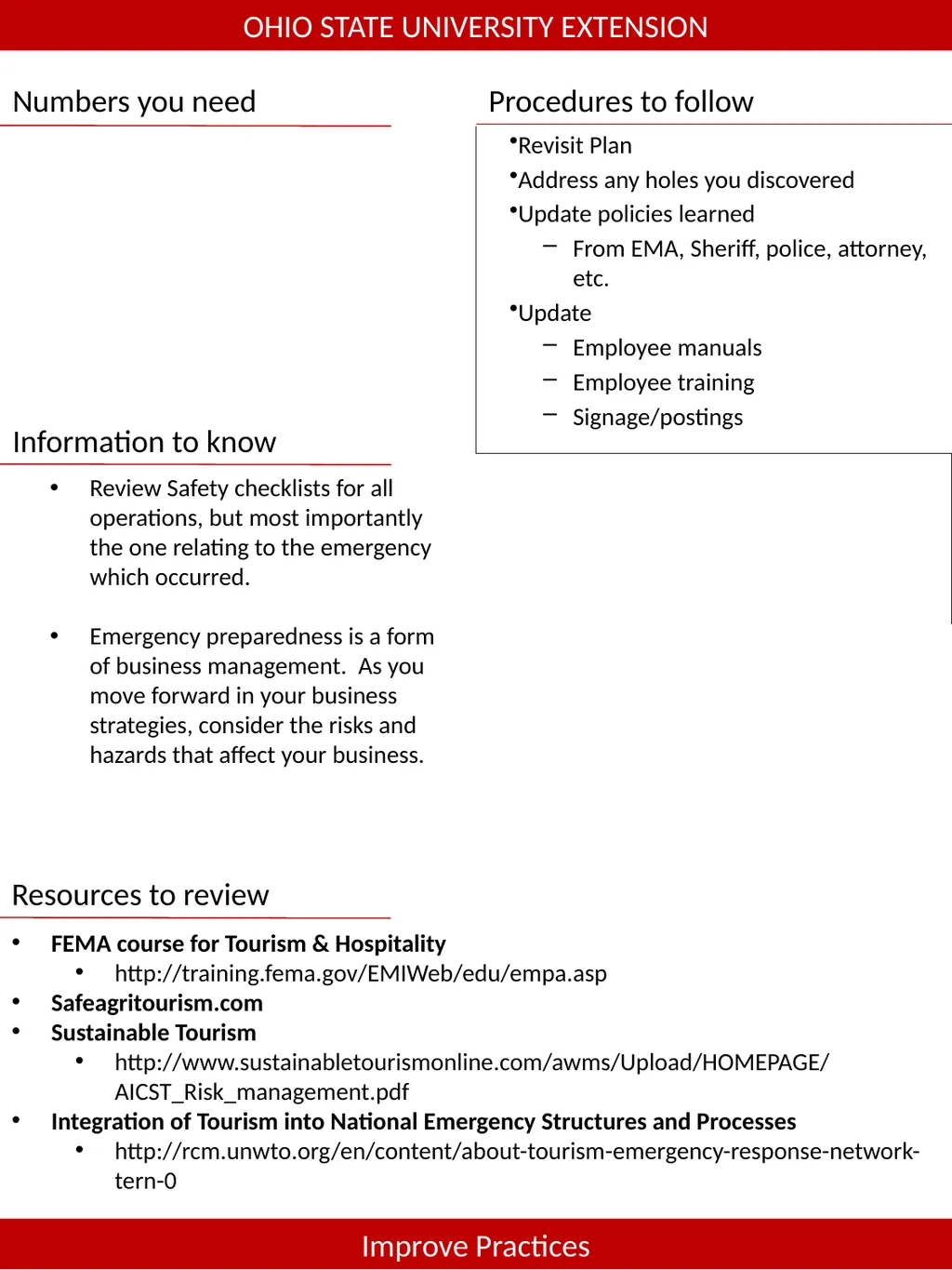 Emergency procedures and safety information for - slide 15 of 16