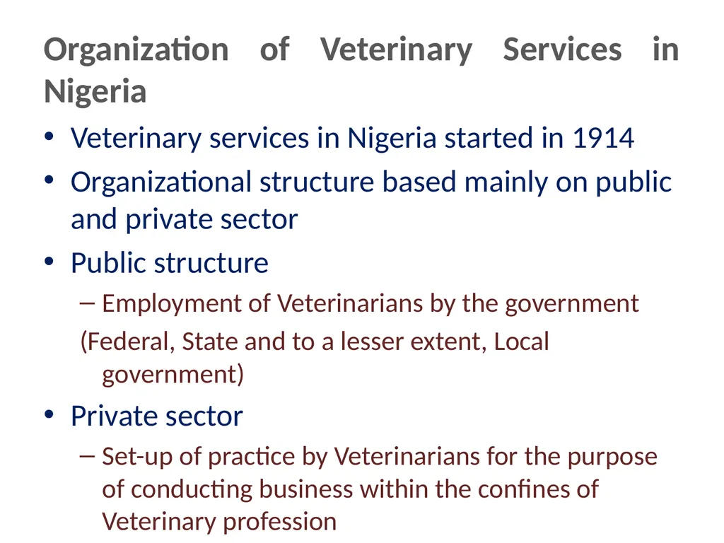 VCH 602 : ORGANIZATION AND REGULATION OF - slide 2 of 21